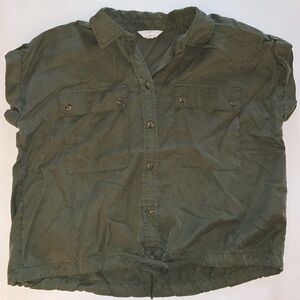 Green Button-Up Shirt